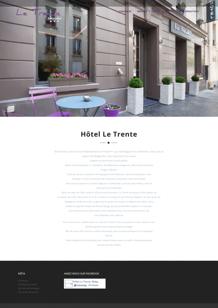 Homepage Le rente Hôtel ancienne version